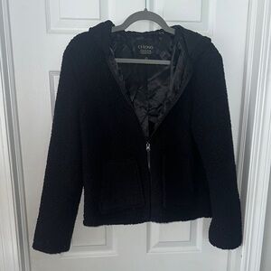 Ci Sono Women's Black Hooded Jacket